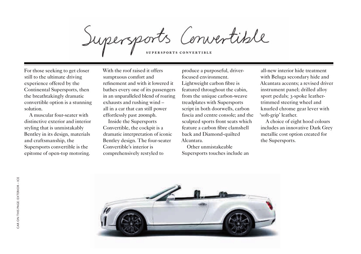 2012 Bentley Continental SS Super Sports Brochure Page 26